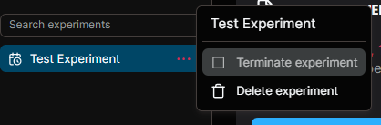 End Experiment